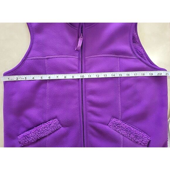 Coldwater Creek Womens Purple Medium Zip Vest‎ with pockets fleece lined - Picture 8 of 9